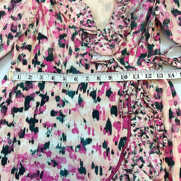 Rococo Sand Printed Ruffled Wrap Dress N159-24 - Picture 9 of 10